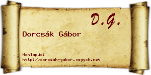 Dorcsák Gábor névjegykártya